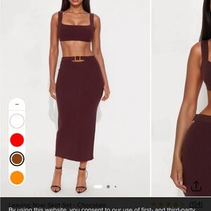Fashion Nova Chocolate Skirt Set